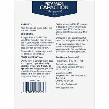 Petarmor Capaction Flea Tabs for Dogs, Choose Size
